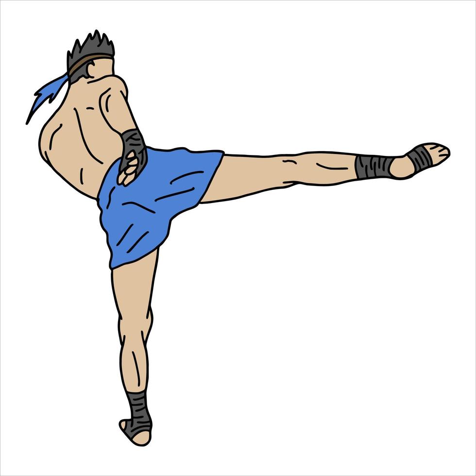 ilustración muay thai vector