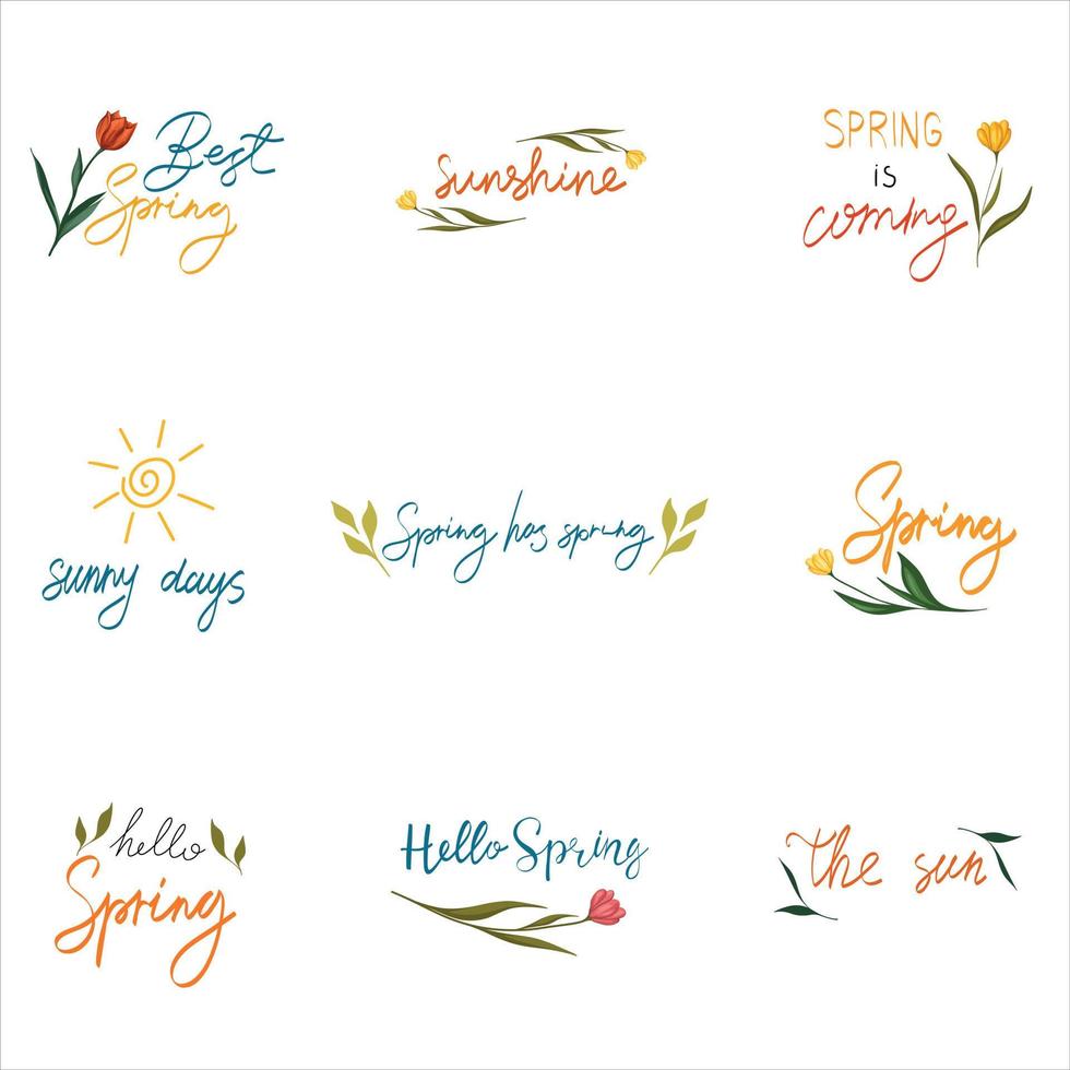 Spring quote  hello spring vector