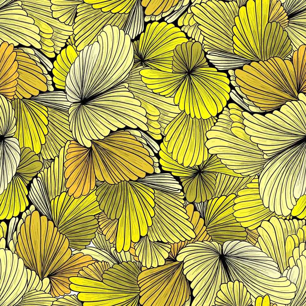 Vector seamless pattern with hand drawn scallop seashells