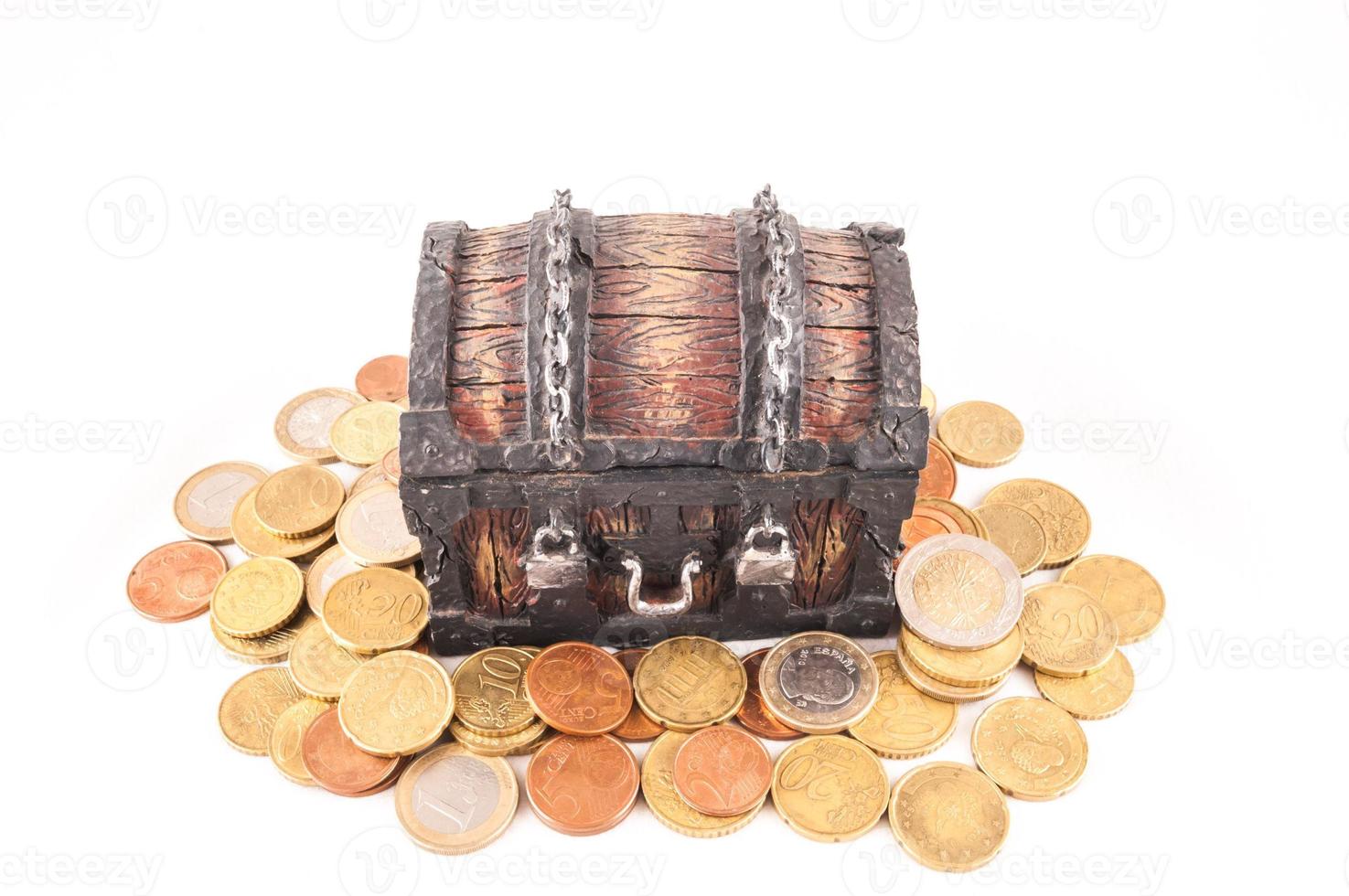 Treasure box on white background photo