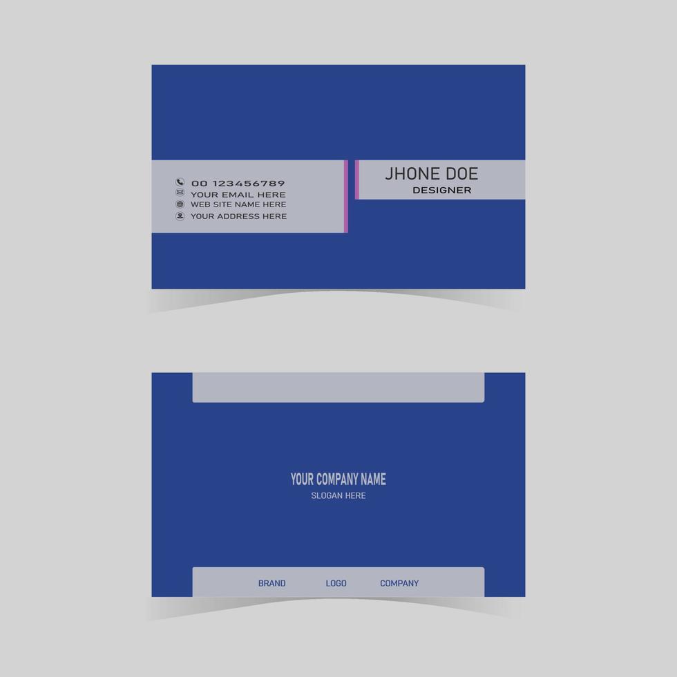 New Minimal Individual Business Card Layout vector