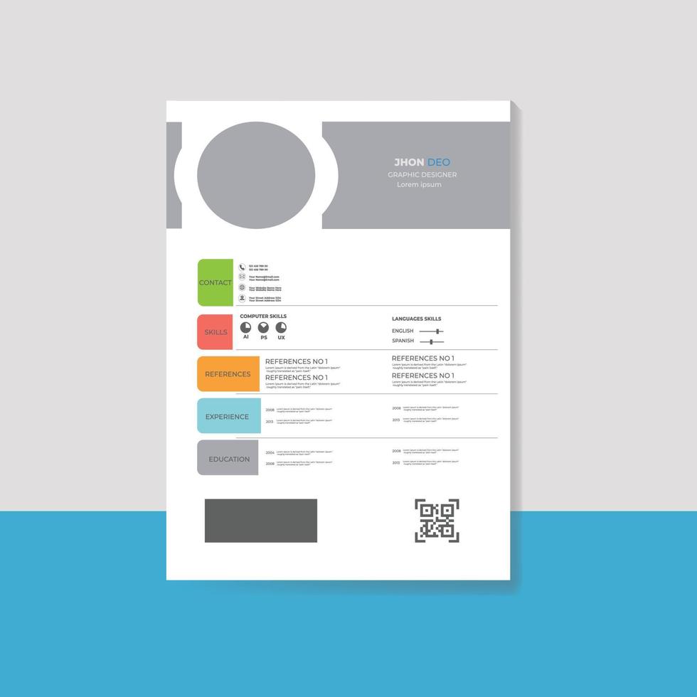 Professional CV resume template design and letterhead vector