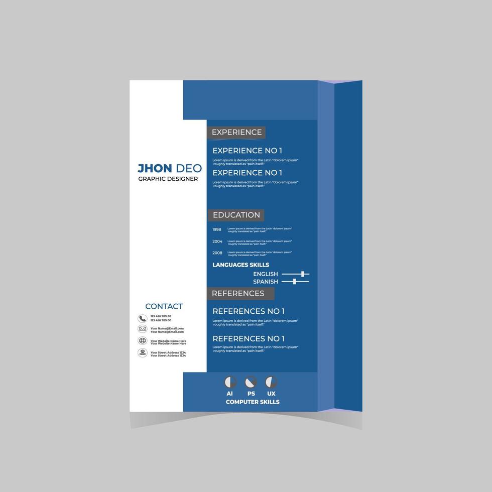 Professional CV resume template design and letterhead vector