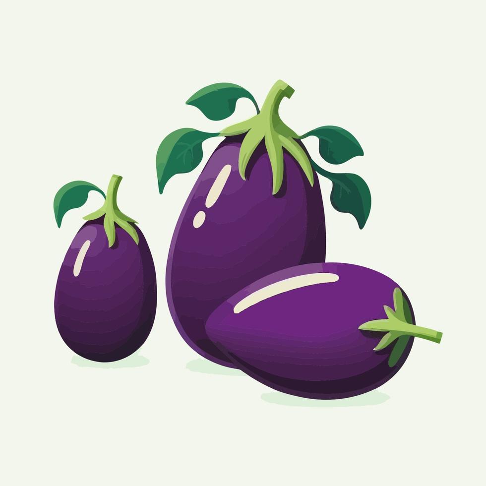 ilustración vectorial de la plantilla de diseño de logotipo de icono vegetal de berenjena vector