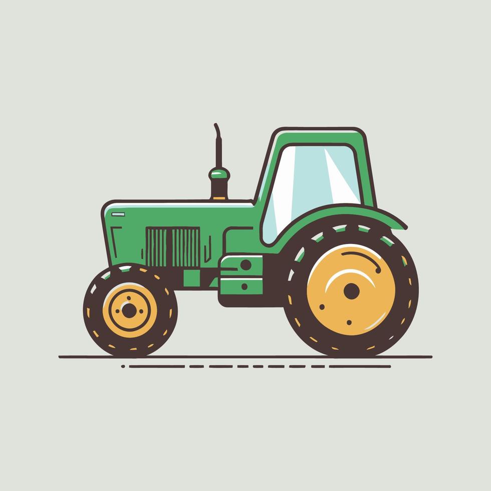 Flat tractor illustration vector style