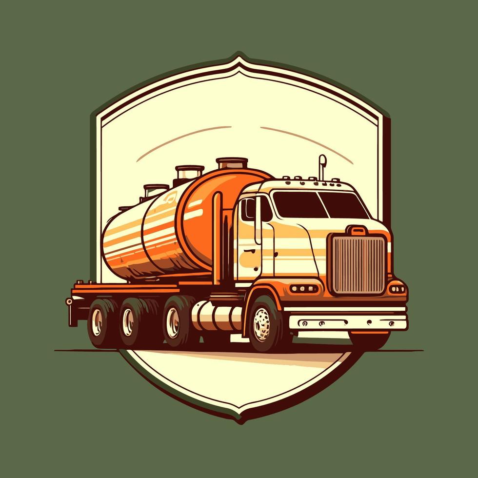 camión cisterna de gasolina. Ilustración de vector plano moderno camión cisterna de combustible