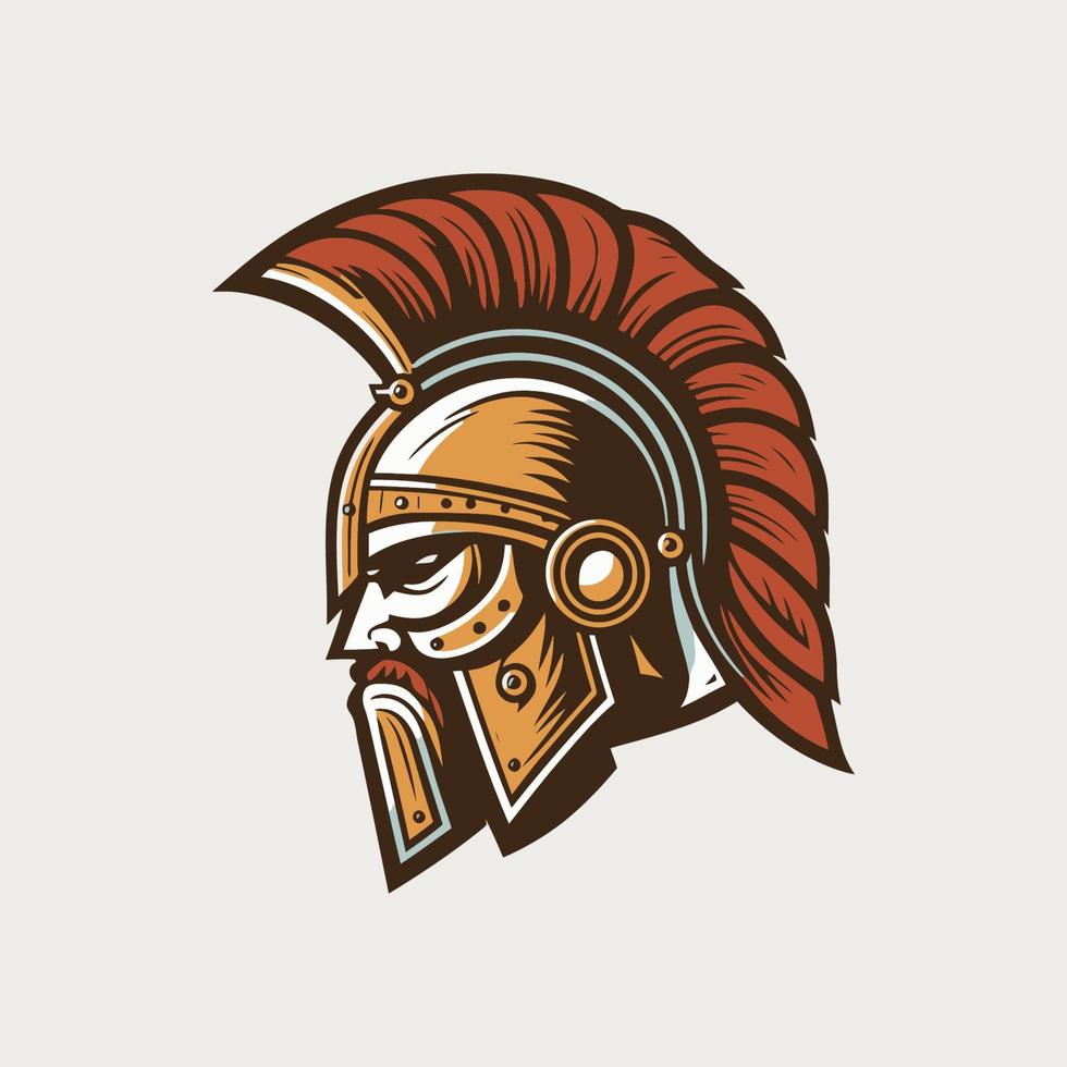 spartan soldier head logo icon vector symbol illustration