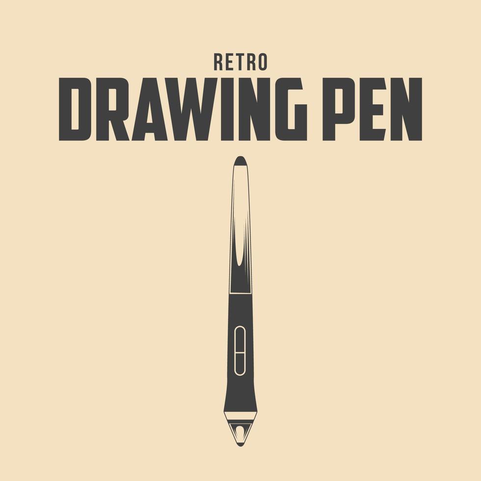 Retro Graphic Drawing Pen Vector Stock Illustration