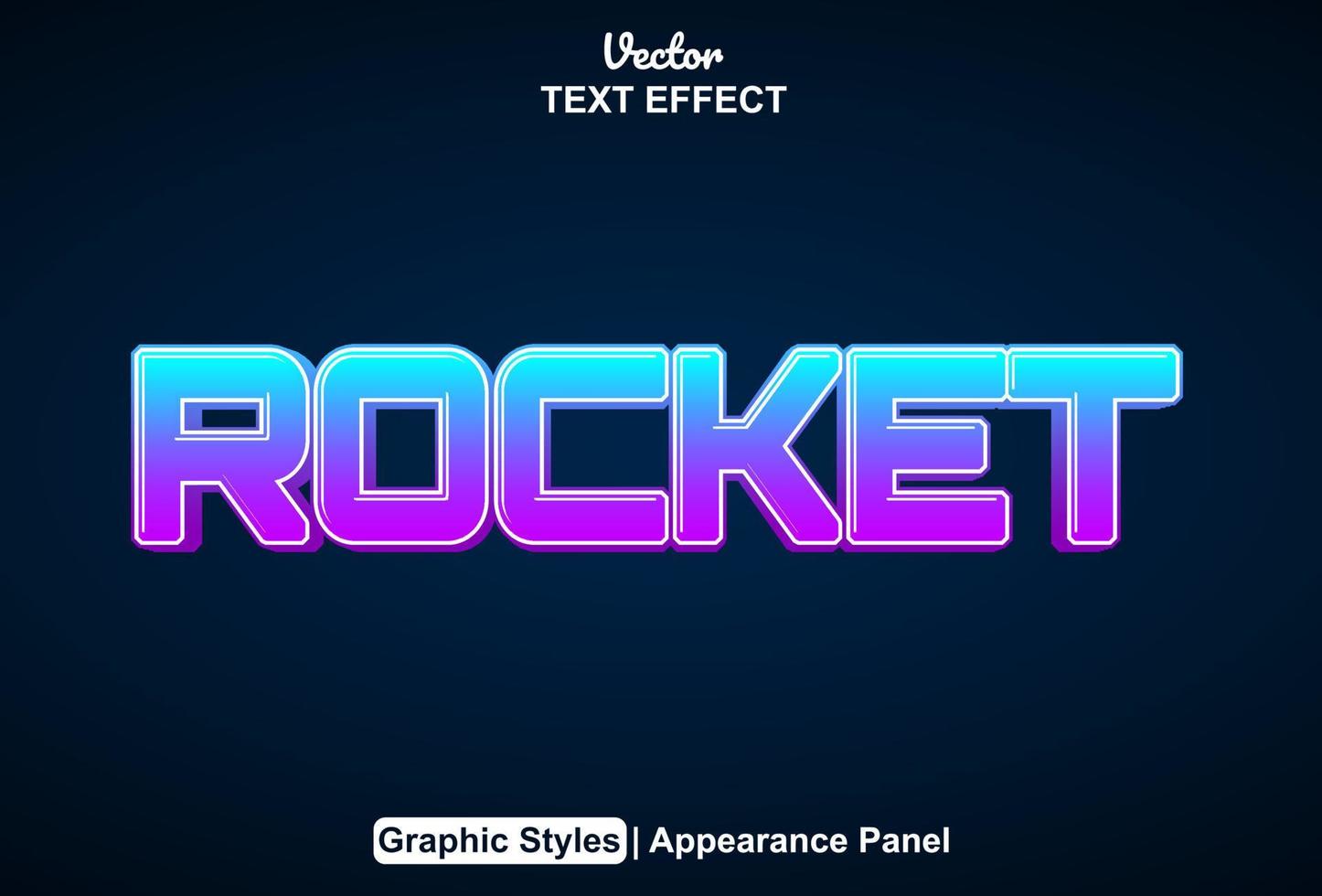 rocket text effect with graphic style and editable. vector