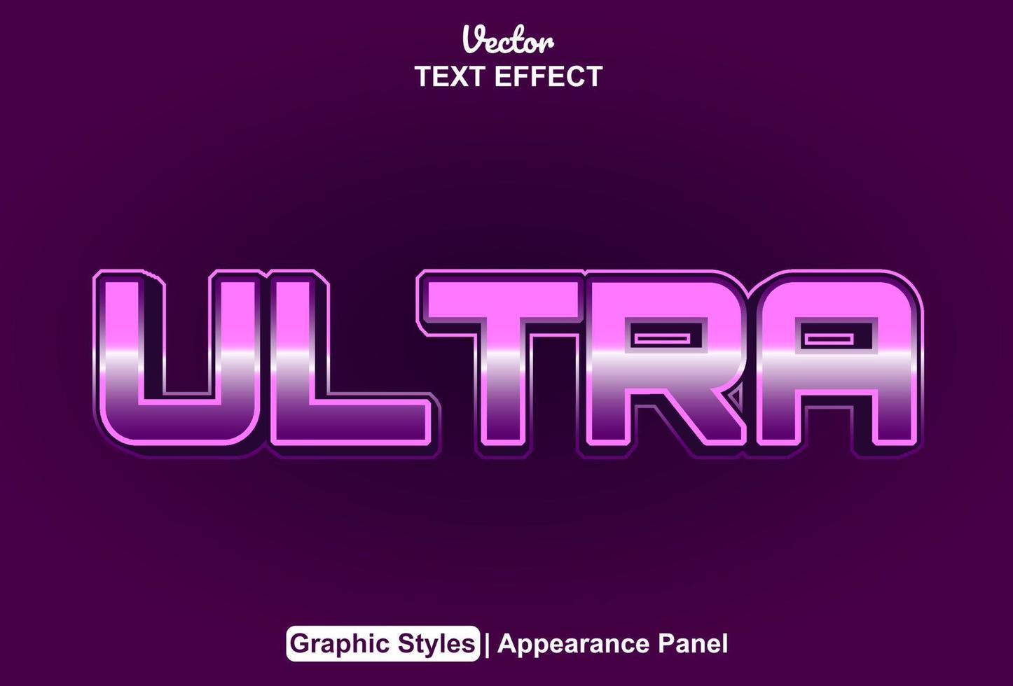 ultra text effect with graphic style and editable. vector