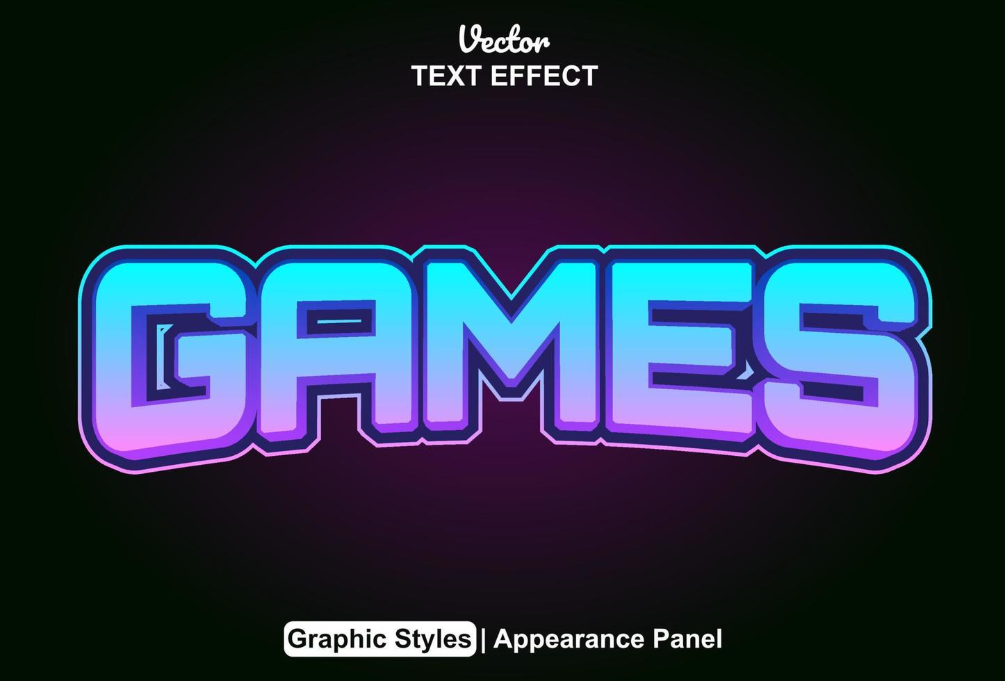 Games text effects with graphic style and editable. vector