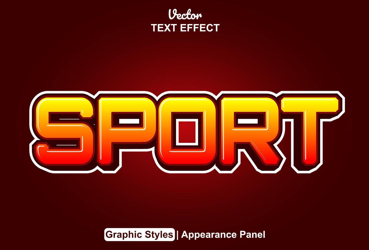 sport text effect with graphic style and editable. vector