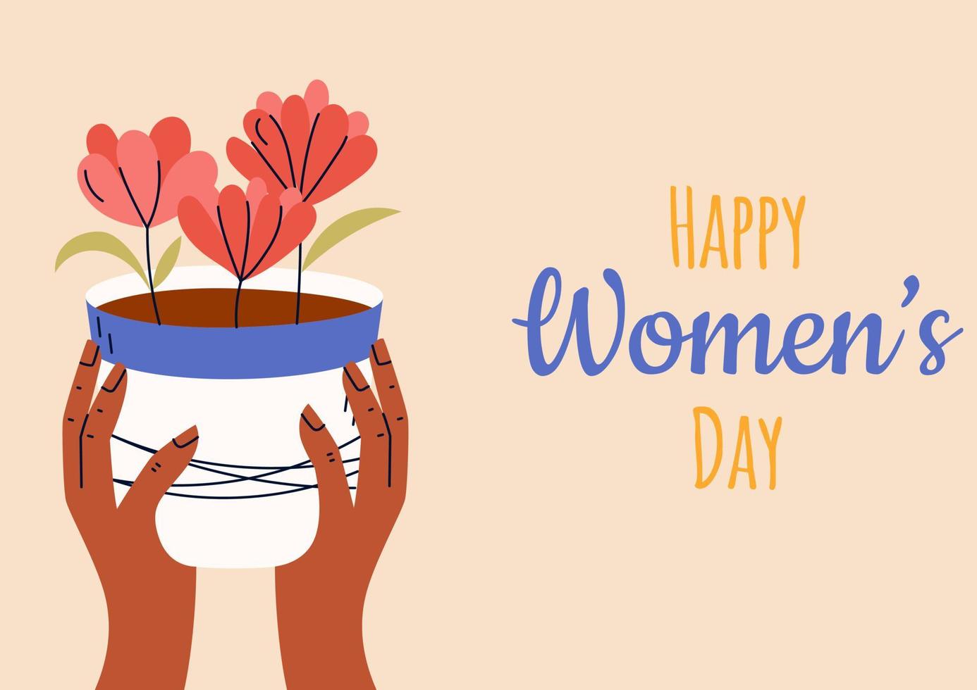 8 march, International Women's Day. Greeting card or postcard templates for card, poster, flyer. Girl power, feminism, sisterhood concept. vector