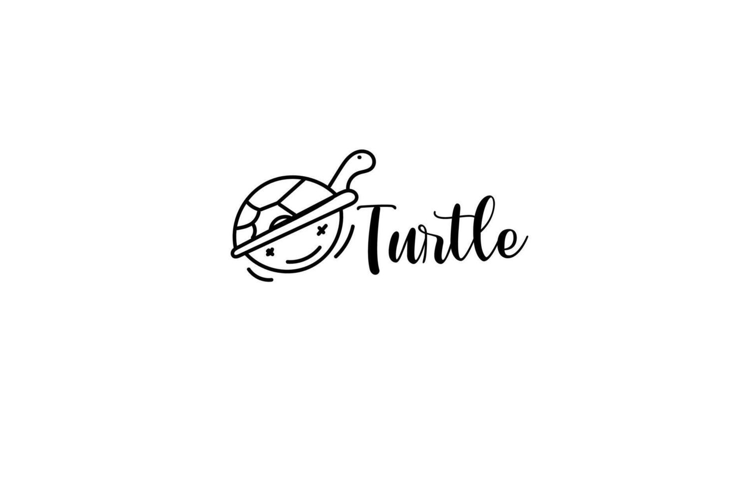 cute turtle logo free vector