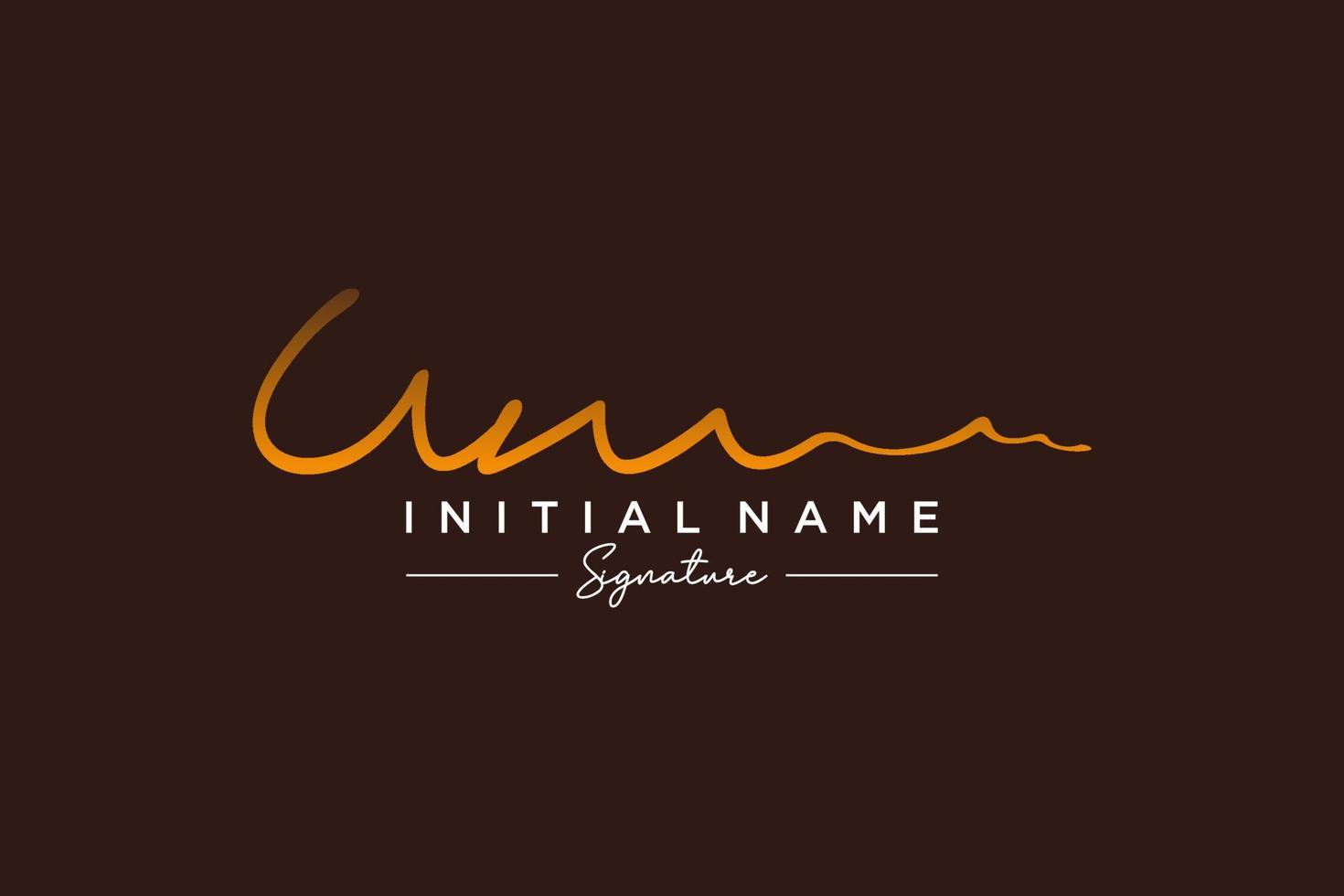 Initial UM signature logo template vector. Hand drawn Calligraphy lettering Vector illustration.