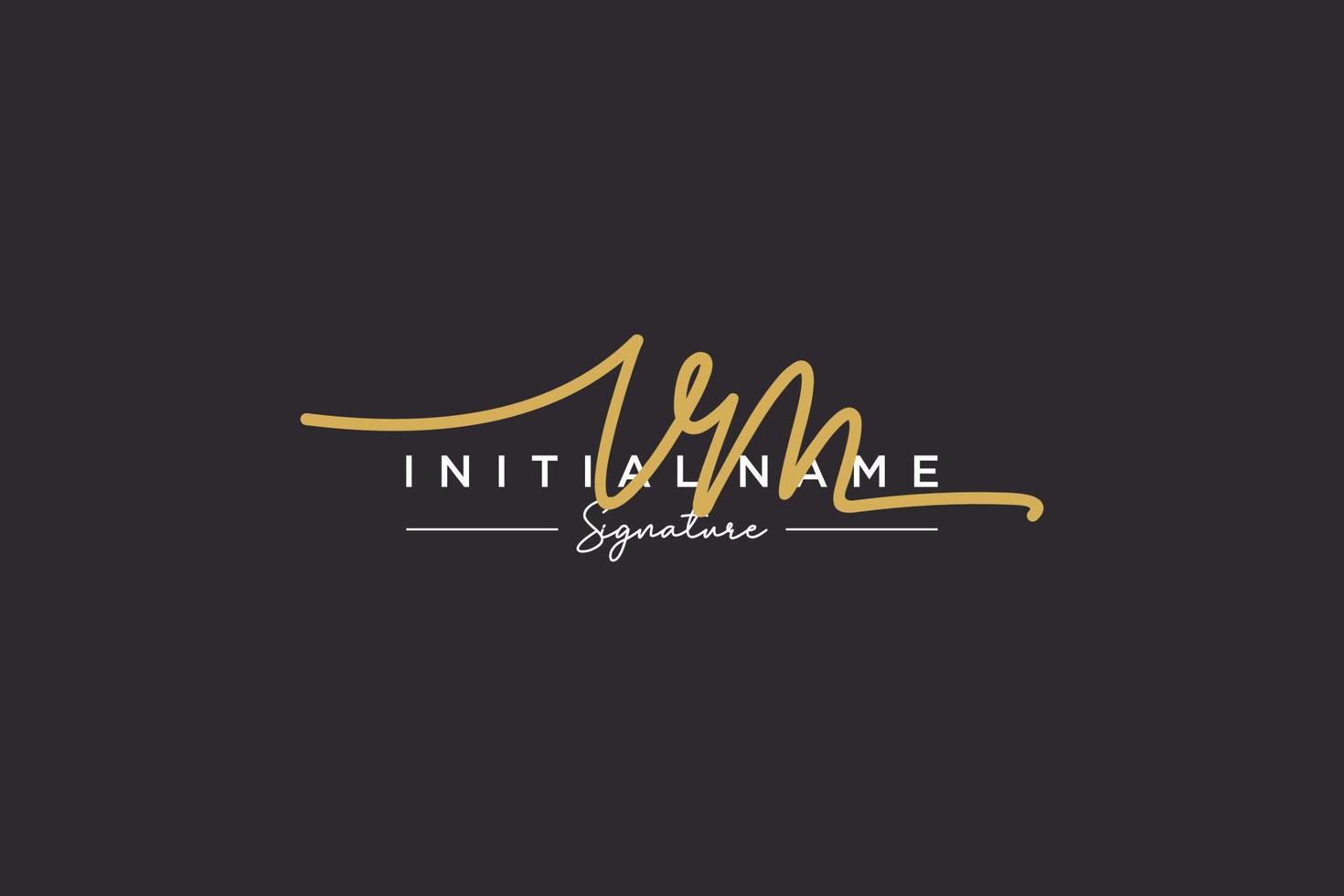 Initial VM signature logo template vector. Hand drawn Calligraphy lettering Vector illustration.