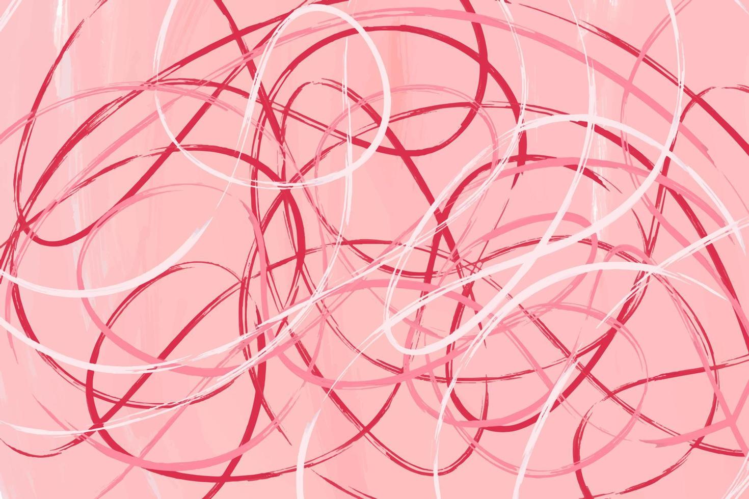 Abstract background with brush strokes, chaotic brush lines in soft pink tones vector