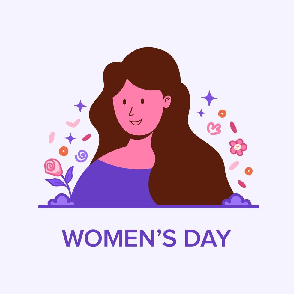 arte vectorial del día de la mujer con forma simple y color agradable vector