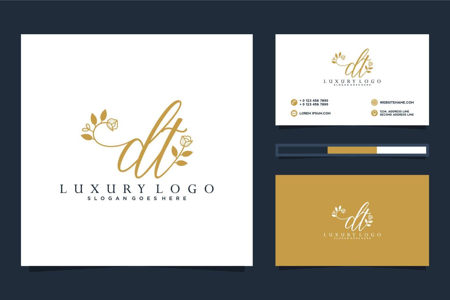 Initial DT Feminine logo collections and business card templat Premium Vector