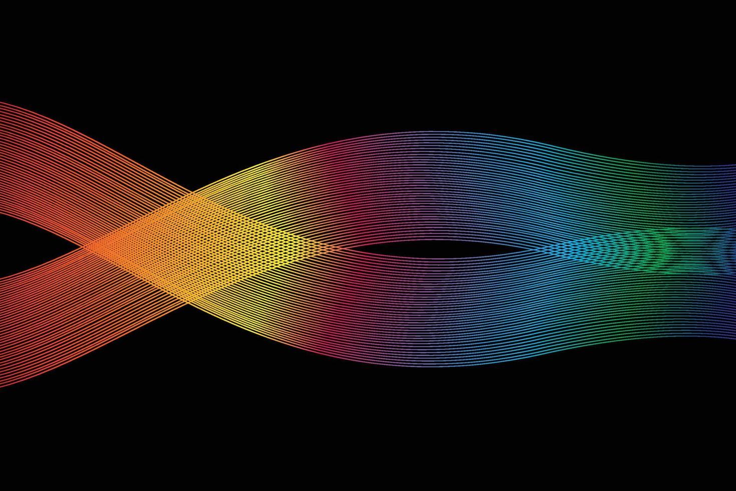 Fondo abstracto de líneas onduladas de colores vector