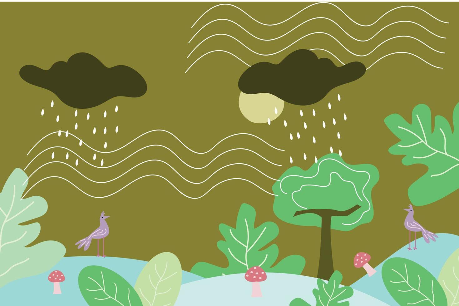 vector de fondo de doodle abstracto de lluvia
