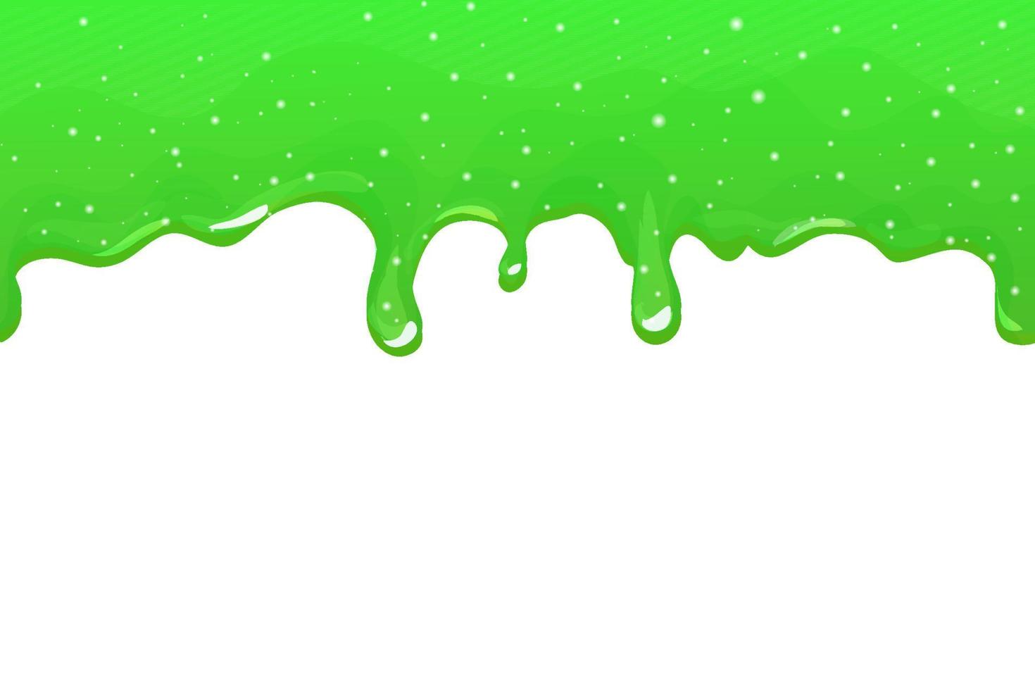 Slime green with glitter, jelly glaze with drips in cartoon style seamless isolated on white background. Vector illustration