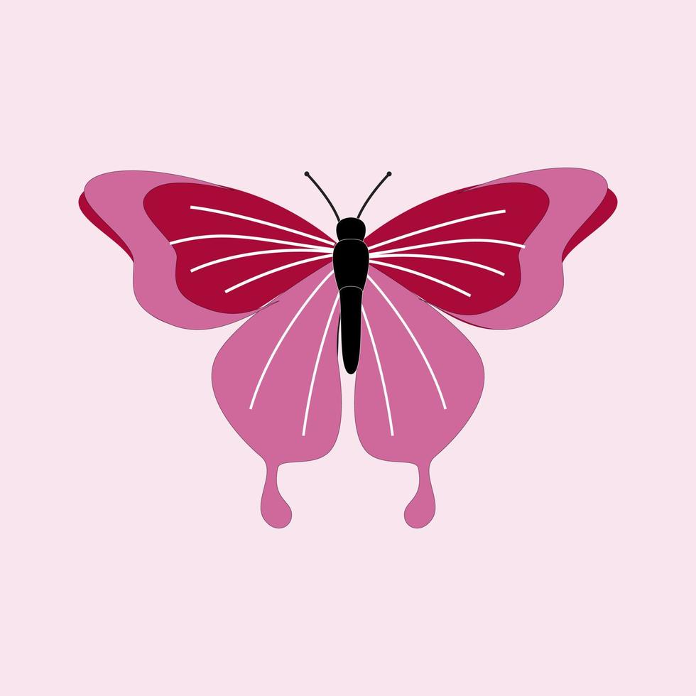 ilustración vectorial de mariposa. conjunto de dibujos animados aislados icono insecto decorativo. vector conjunto de dibujos animados icono mariposa.