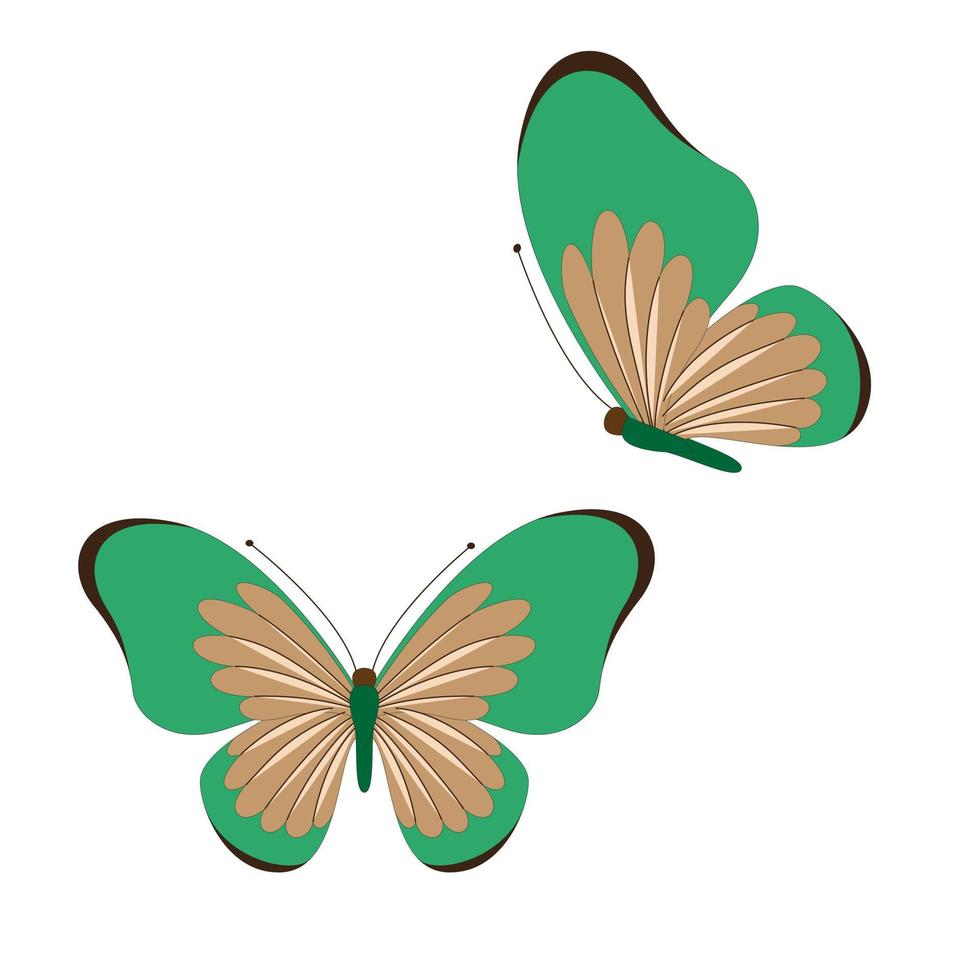 ilustración vectorial de mariposa. conjunto de dibujos animados aislados icono insecto decorativo. vector conjunto de dibujos animados icono mariposa.