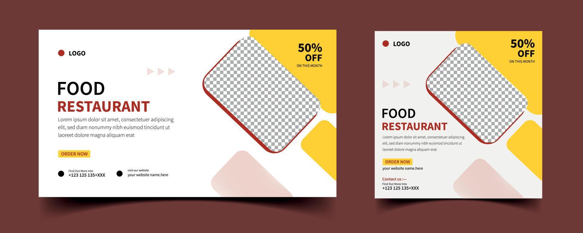 Food Menu Restaurant social media post template. vector