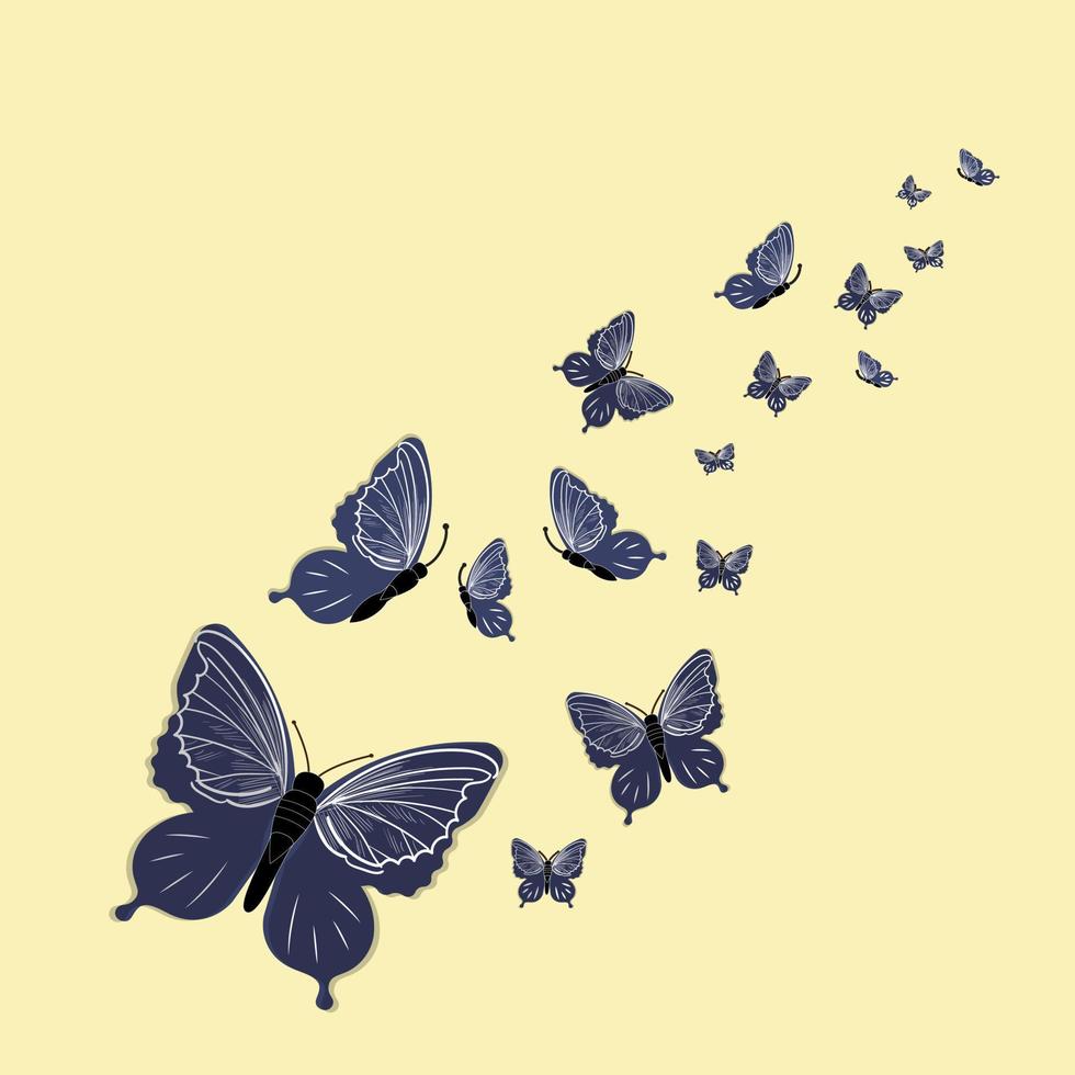 Butterfly vector illustration. Isolated cartoon set icon decorative insect . Vector cartoon set icon butterfly.