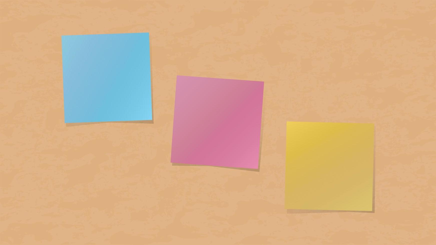 Sticky Notes Different Colors on Wall Bulletin Board vector