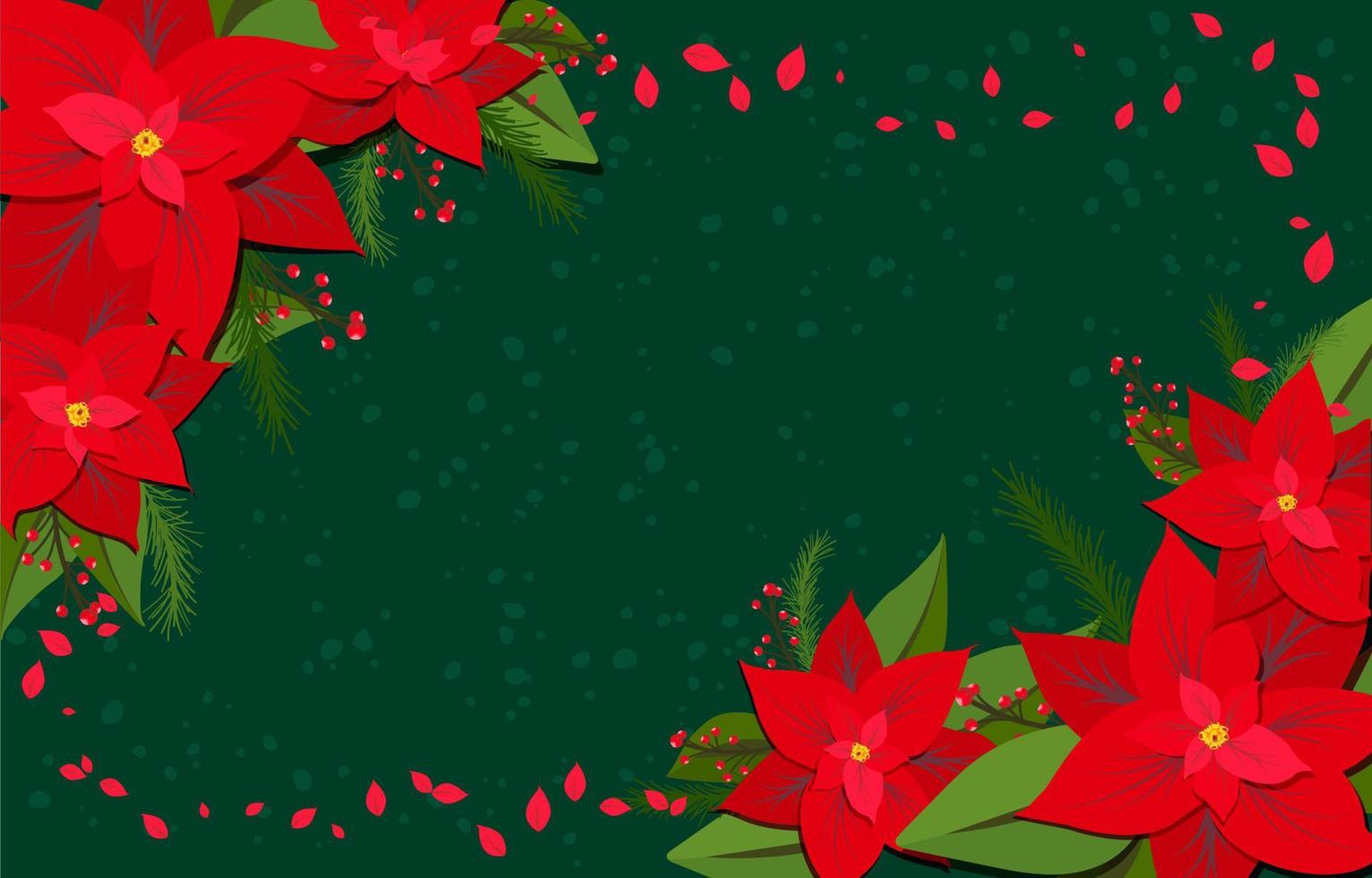 Poinsettia Petals Flower Background for Decorations vector