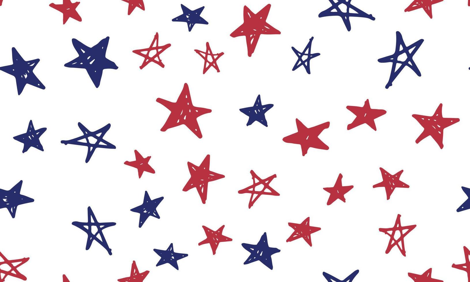día de la independencia de estados unidos. día del Presidente. ilustración dibujada a mano. grunge de estrellas. vector
