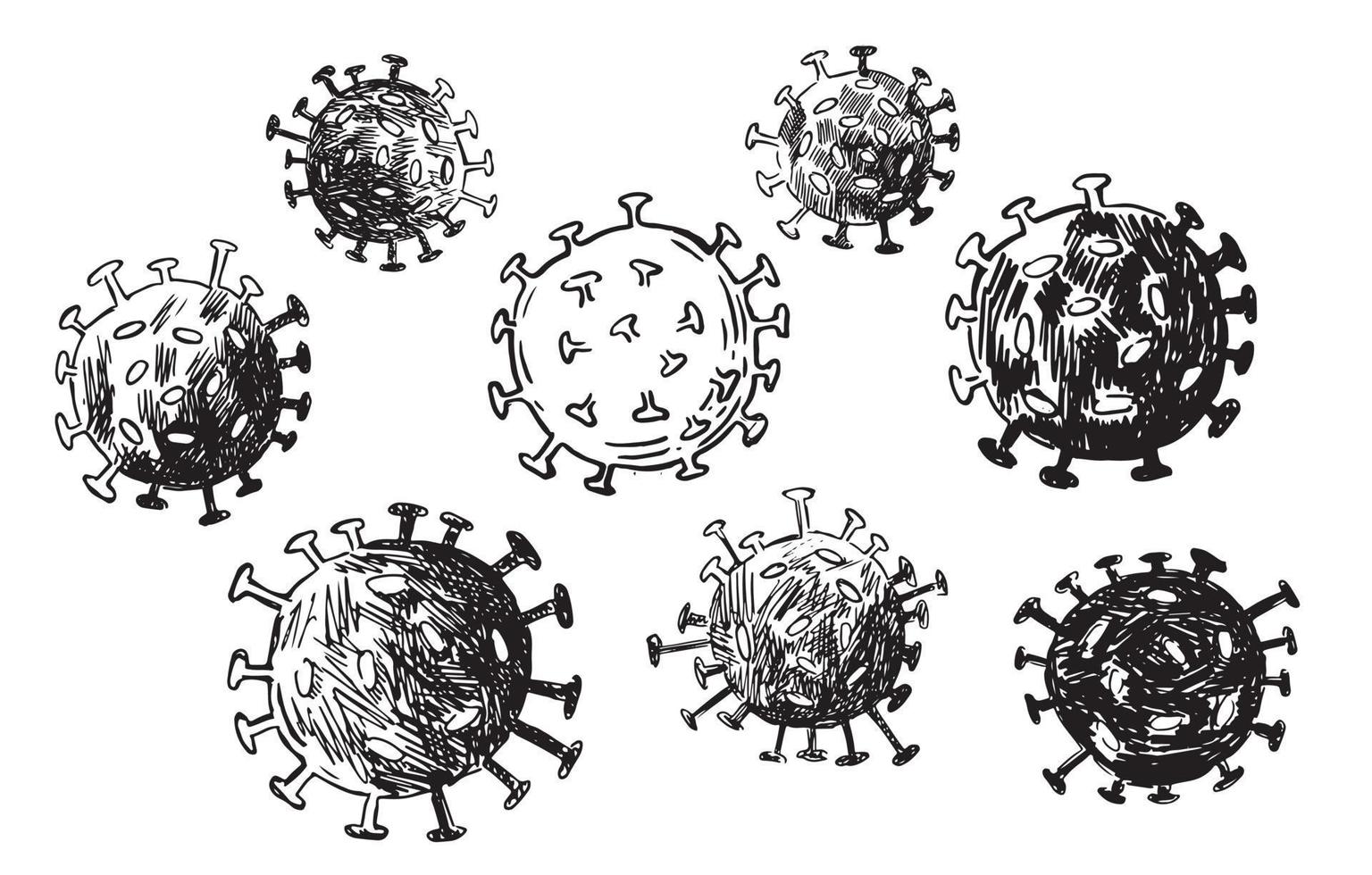 Coronavirus, covid-19, hand drawn vector illustration