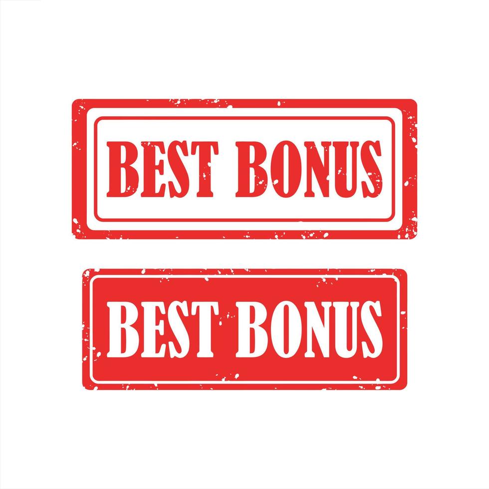 Bonus rubber vector stamp isolated on white background.