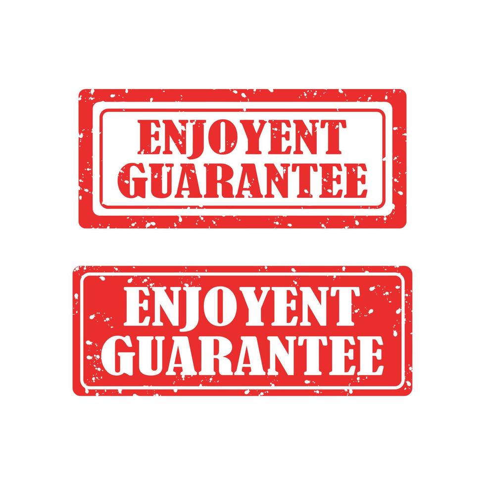 ENJOYENT GUARANTEE Red grunge Rubber Stamp. vector