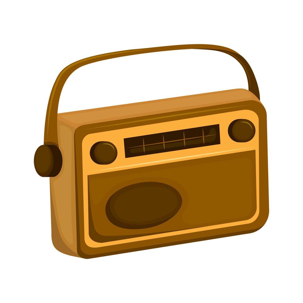 sintonizador de radio retro. ilustración vectorial del sintonizador de radio vintage naranja sobre fondo blanco. estilo plano vector