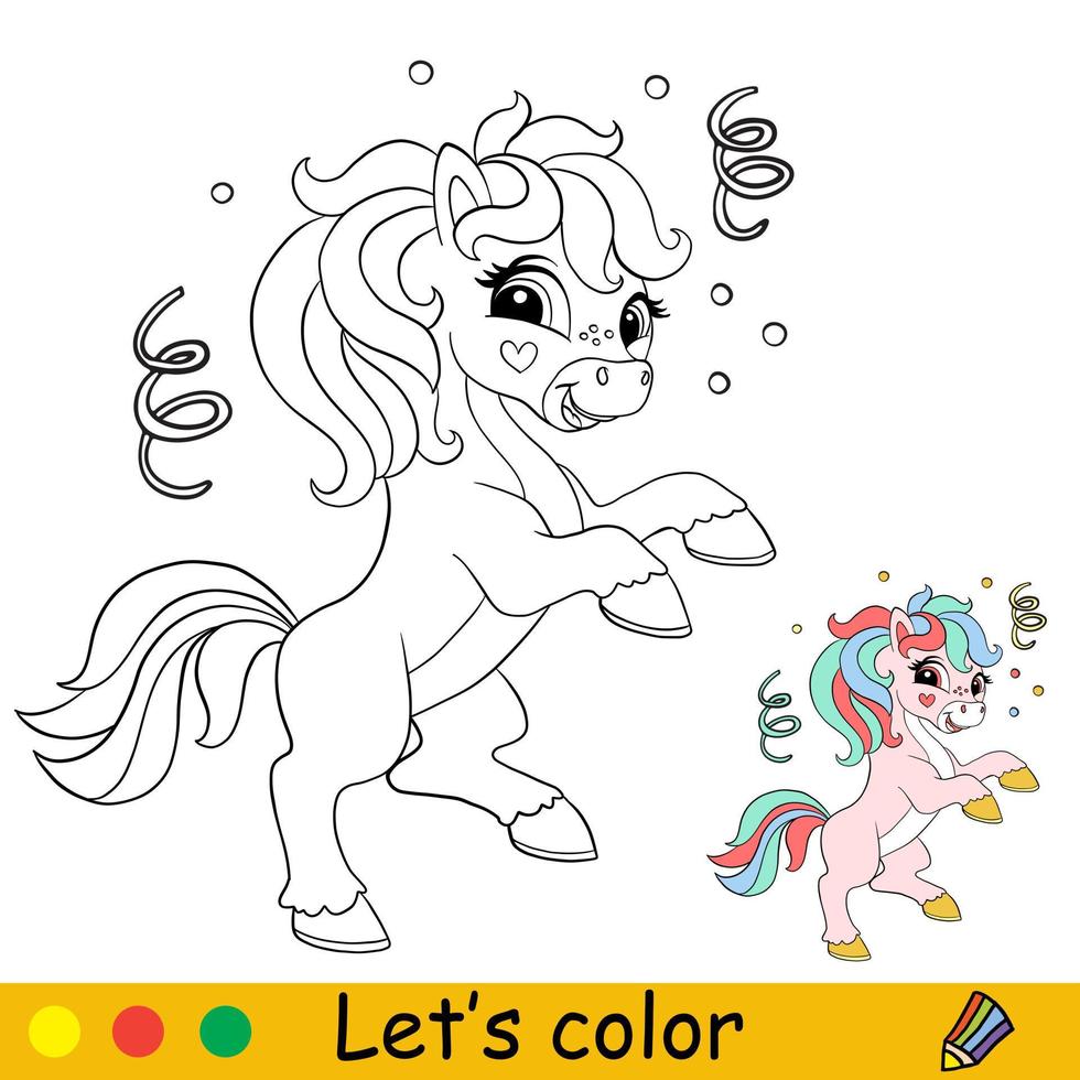 niños coloreando dibujos animados unicornio personaje vector ilustración 1