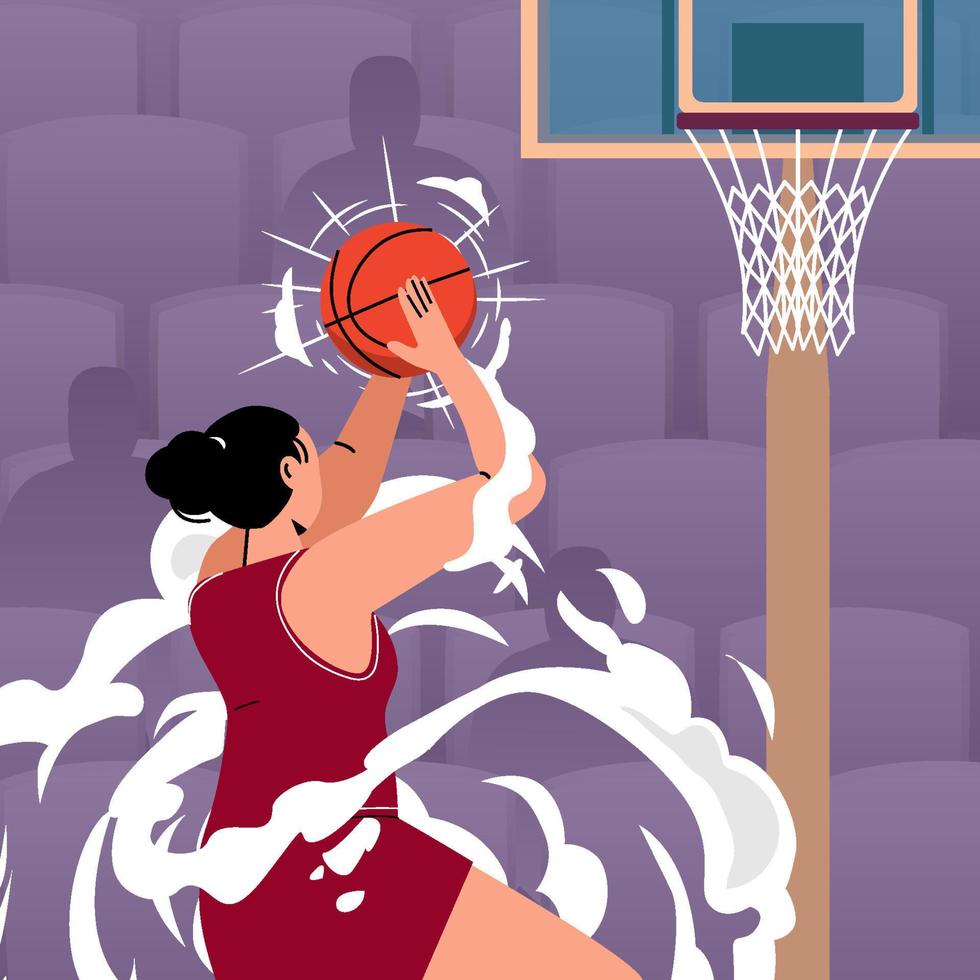 Strong Women Playing Basketball Celebrate National Girls And Women in Sport vector