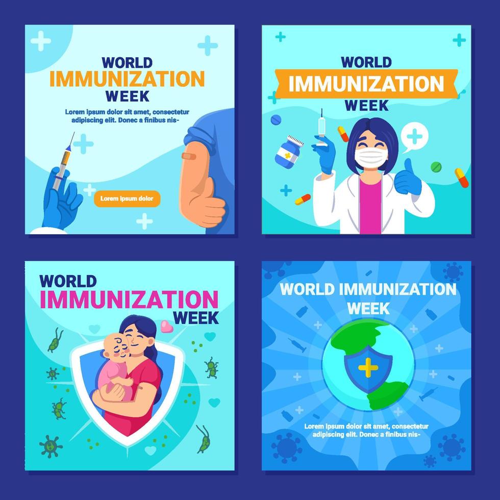 vacunación covid 19 anuncio de servicio público redes sociales vector