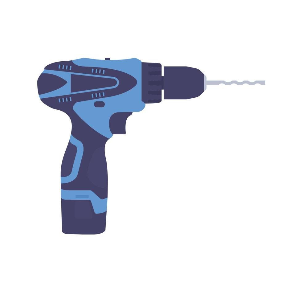 Hand Drill Flat Illustration. Clean Icon Design Element on Isolated White Background vector