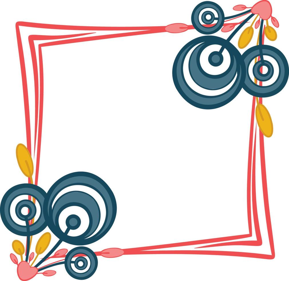 Romantic abstract heart rectangular frame. Decor for greeting card. vector