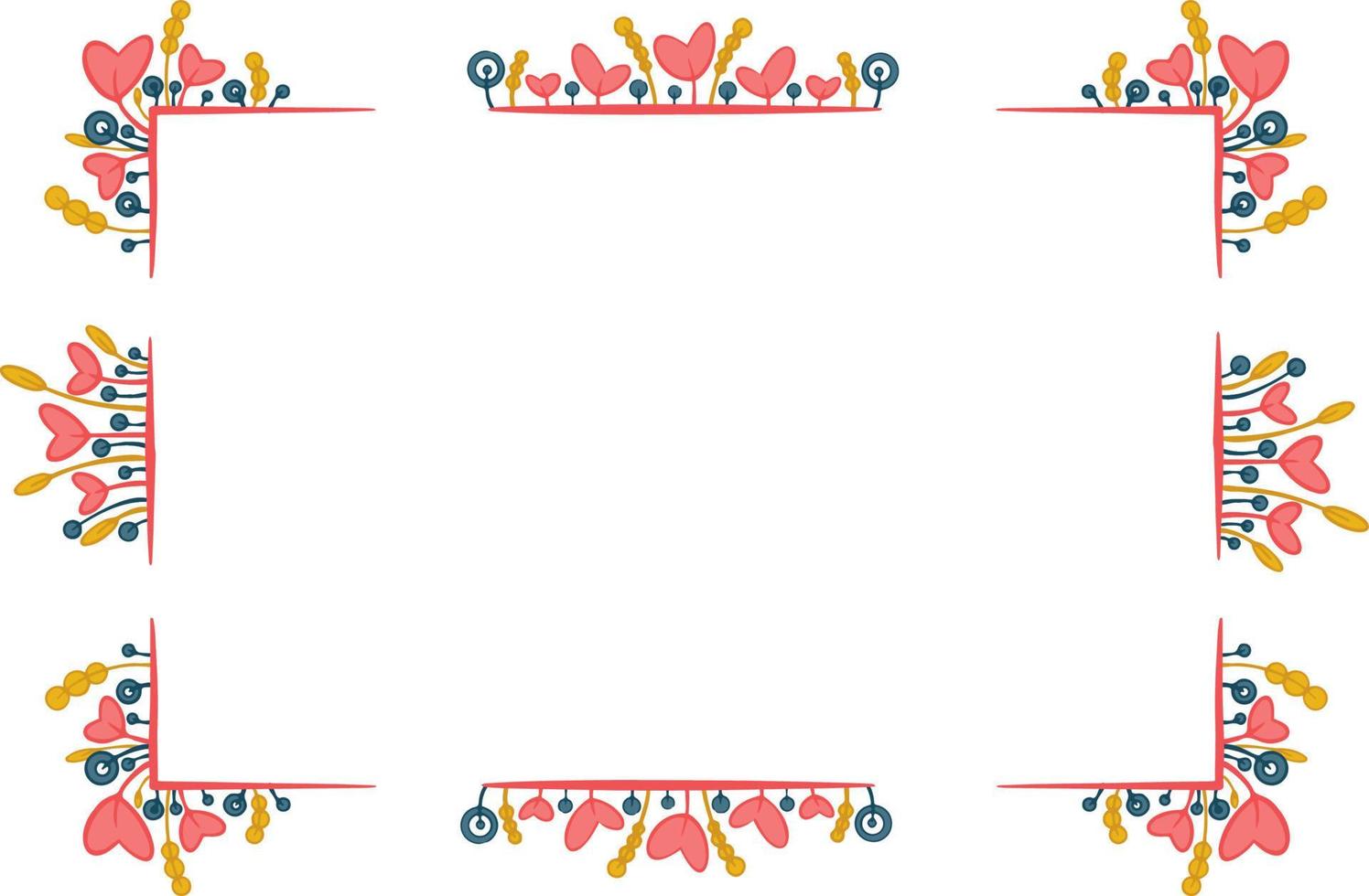 marco rectangular de corazón abstracto romántico. decoración para tarjeta de felicitación. vector