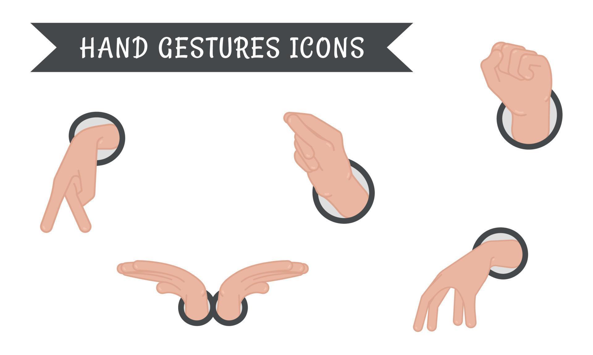 Set of different hand gesture icons Vector 18860960 Vector Art at Vecteezy
