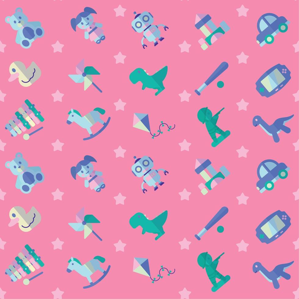 Seamless pattern background with toy icons Vector