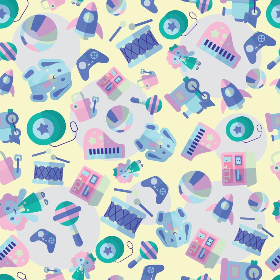 Seamless pattern background with toy icons Vector