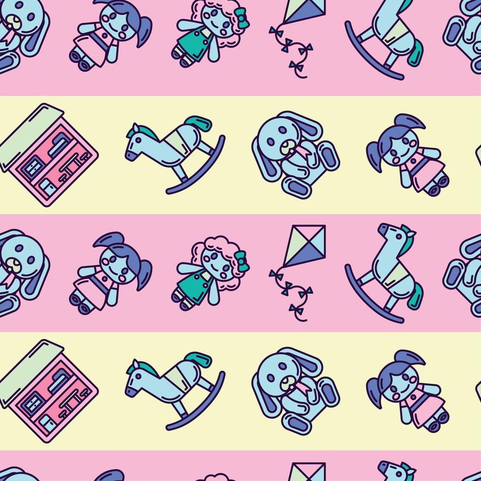 Seamless pattern background with toy icons Vector