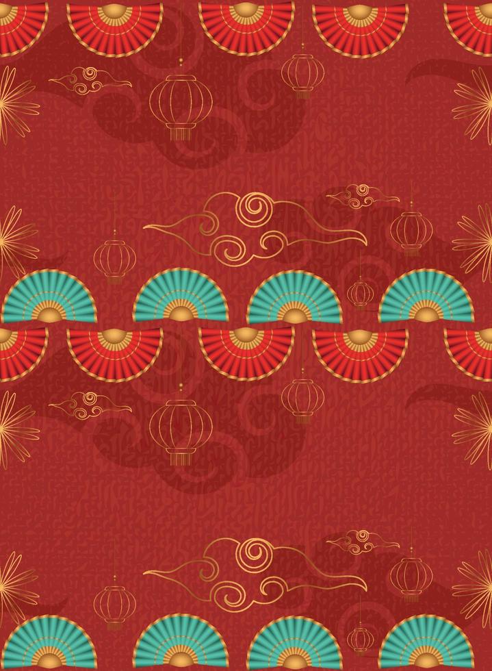 Colored chinese new year poster Vector