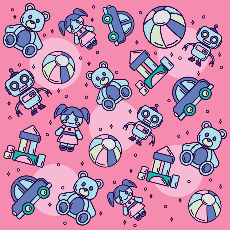 Seamless pattern background with toy icons Vector