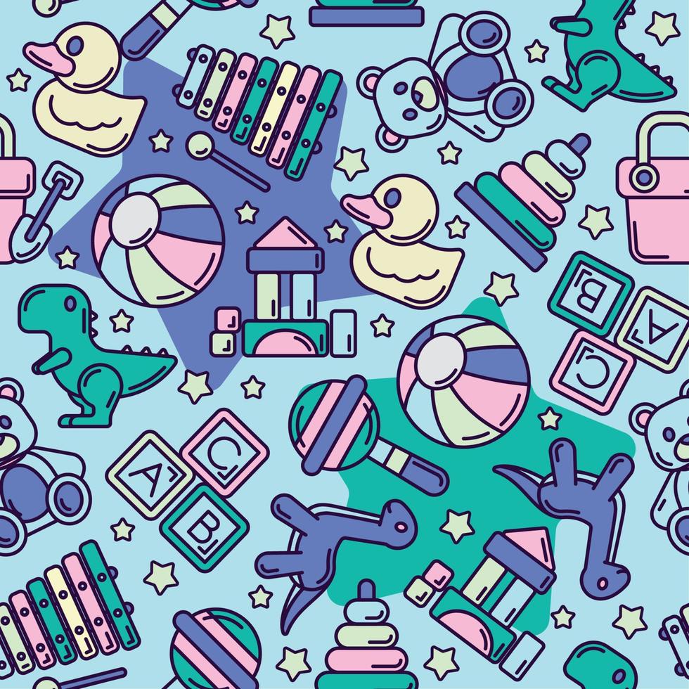 Seamless pattern background with toy icons Vector